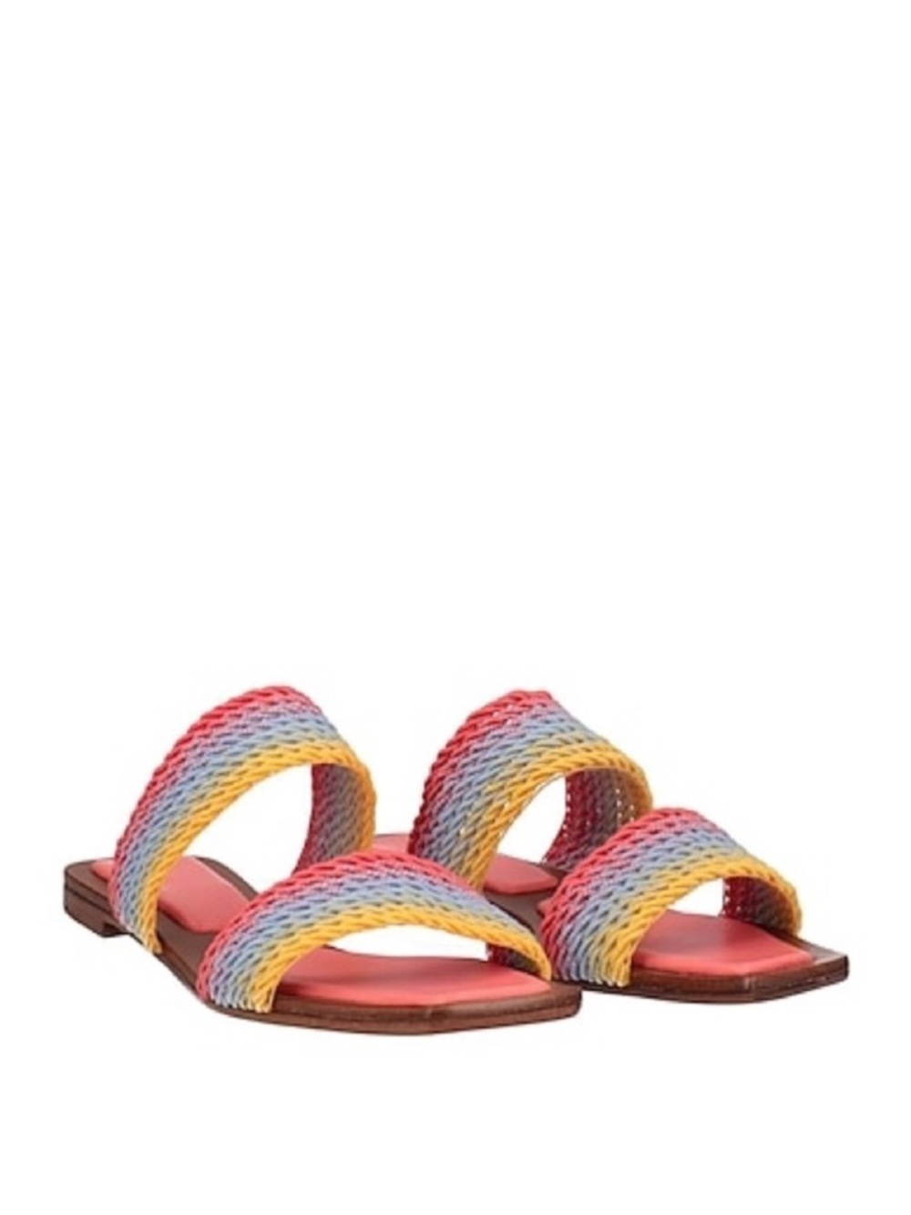 New Alexandre Birman Georgia Striped Flat Sandals 39 plastic still on bottom